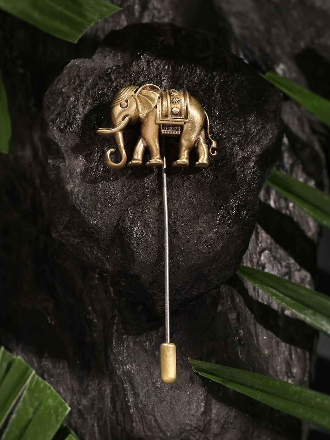 

COSA NOSTRAA Men Elephant Lapel Pin Brooch, Metallic