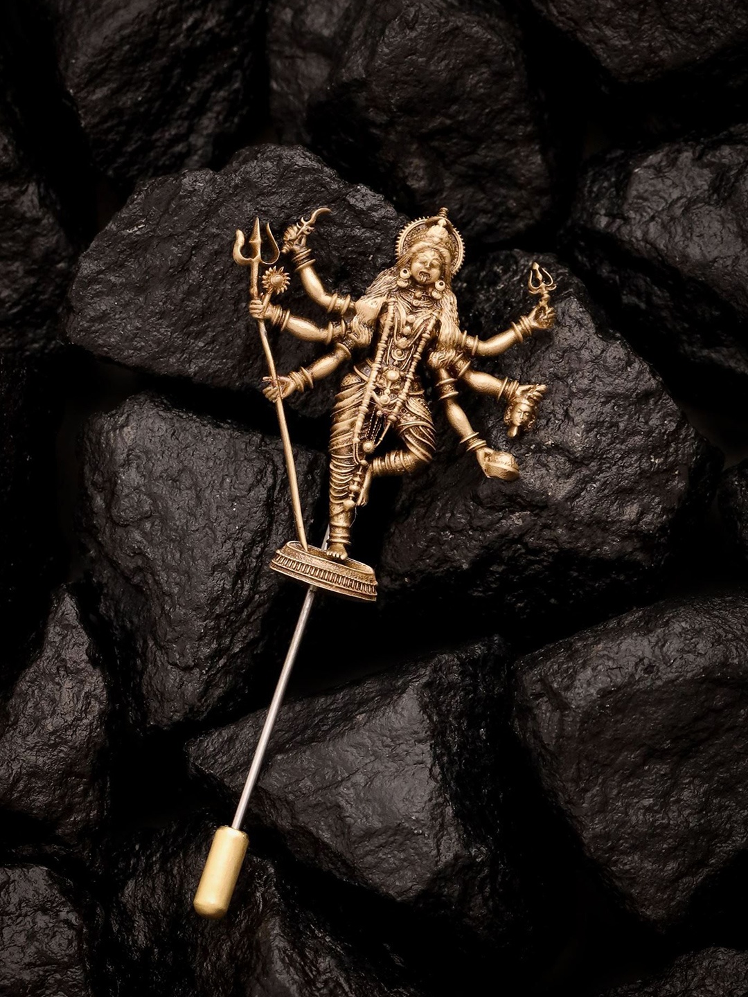 

COSA NOSTRAA Men Goddess Durgaa Brooch, Metallic