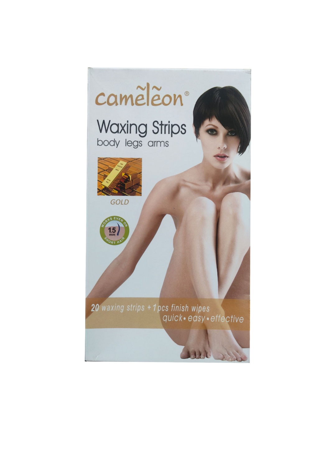 

Cameleon Waxing Strips For Body Legs Arm- 20 Waxing Strips- Gold