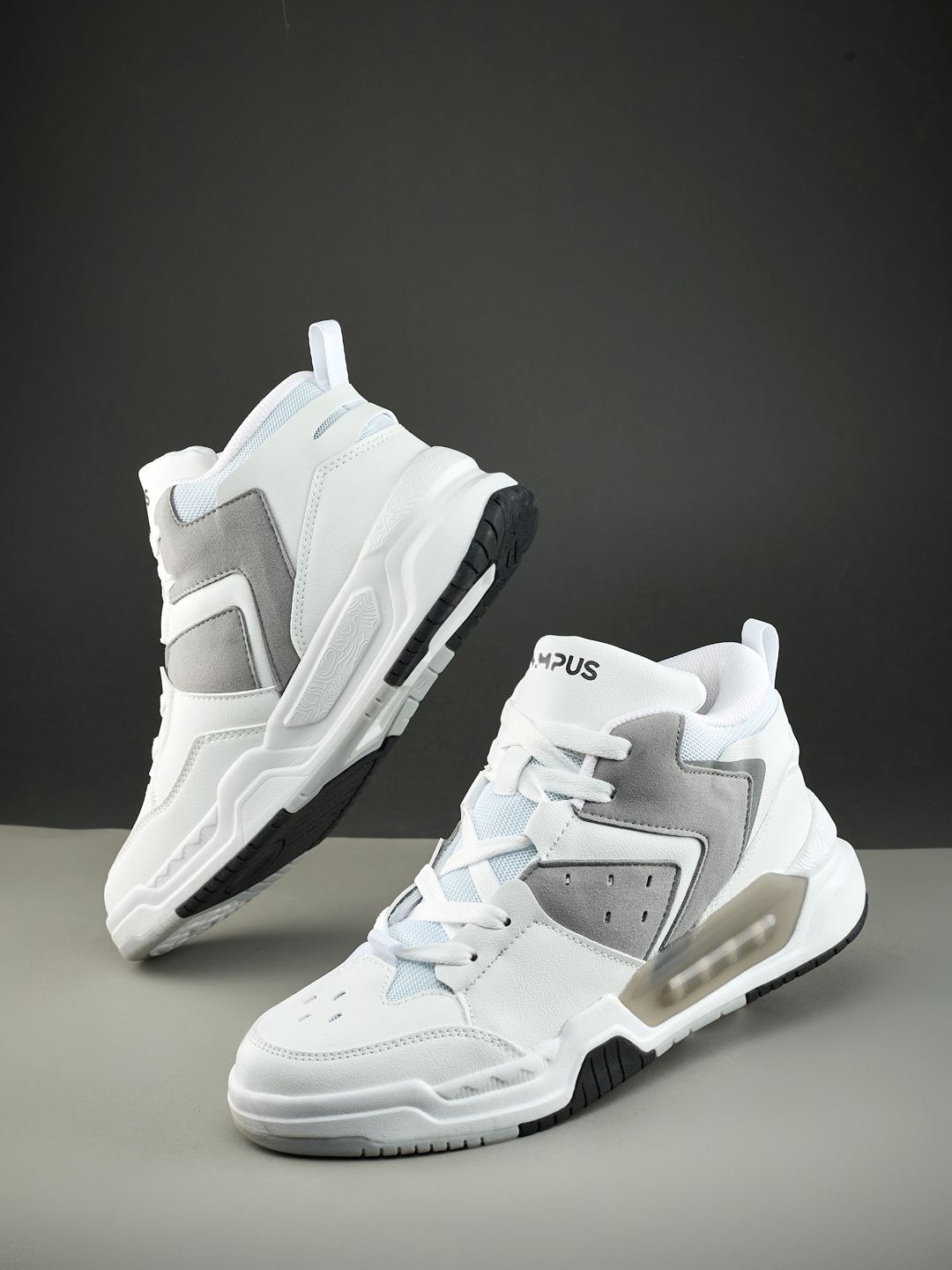 

Campus OG-37 Men Colourblocked Mid-Top Sneakers, White