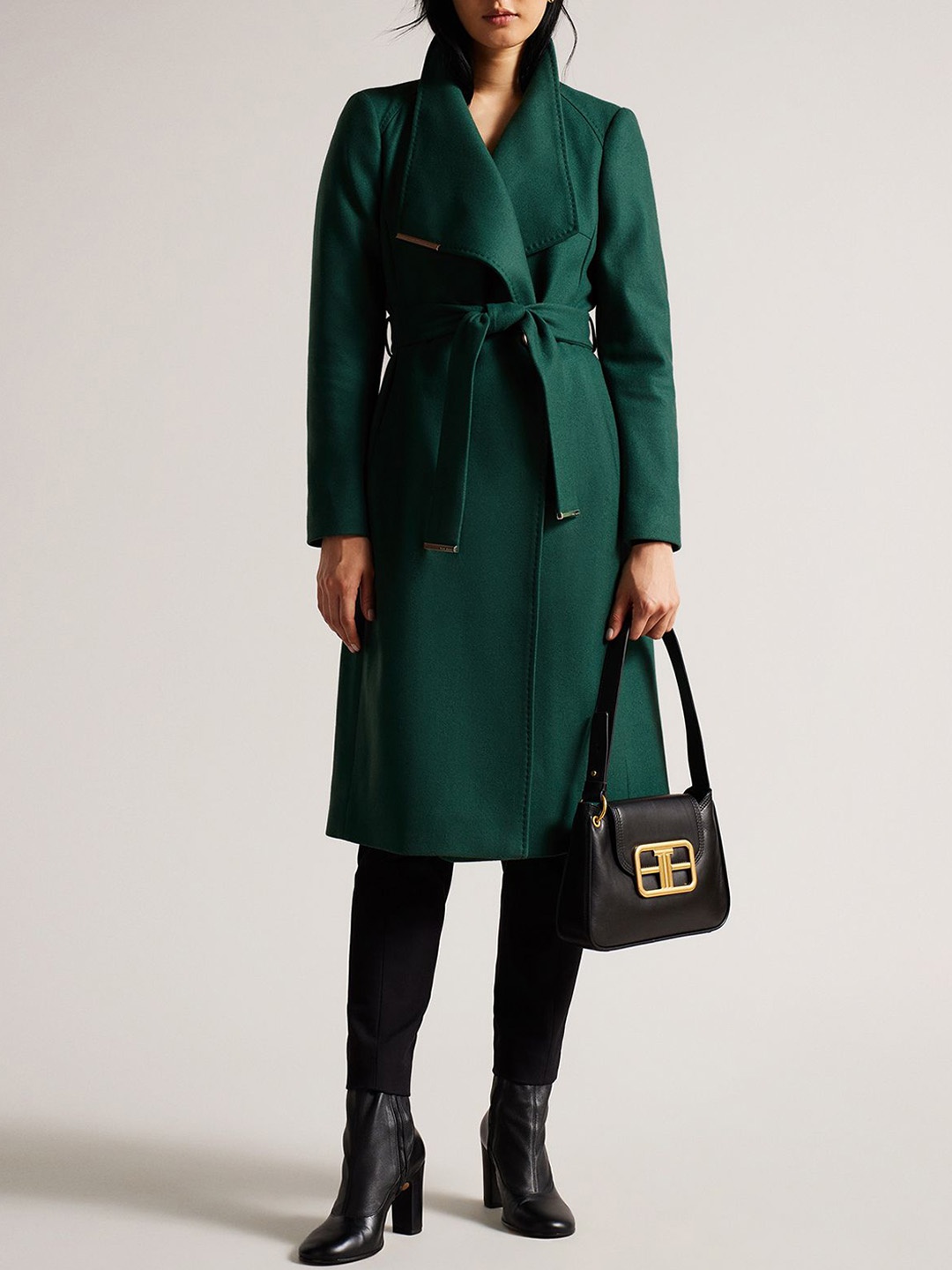 

Ted Baker Women Midi Wool Wrap Coat, Green