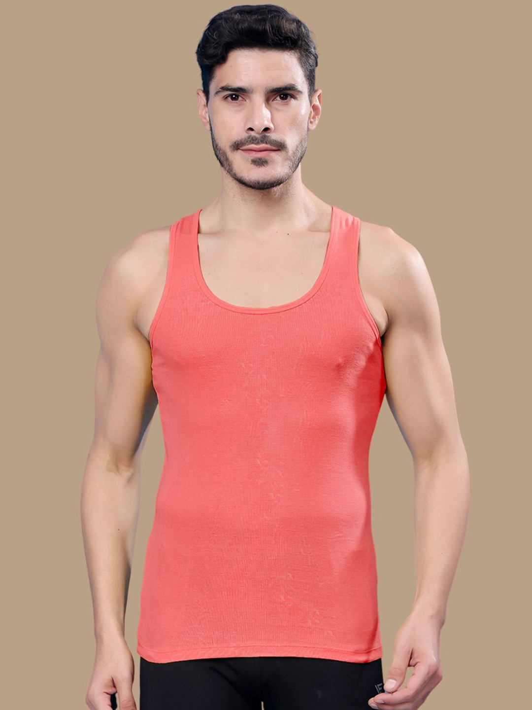 

Friskers Ribbed Cotton Gym Vest 191224R-15, Peach