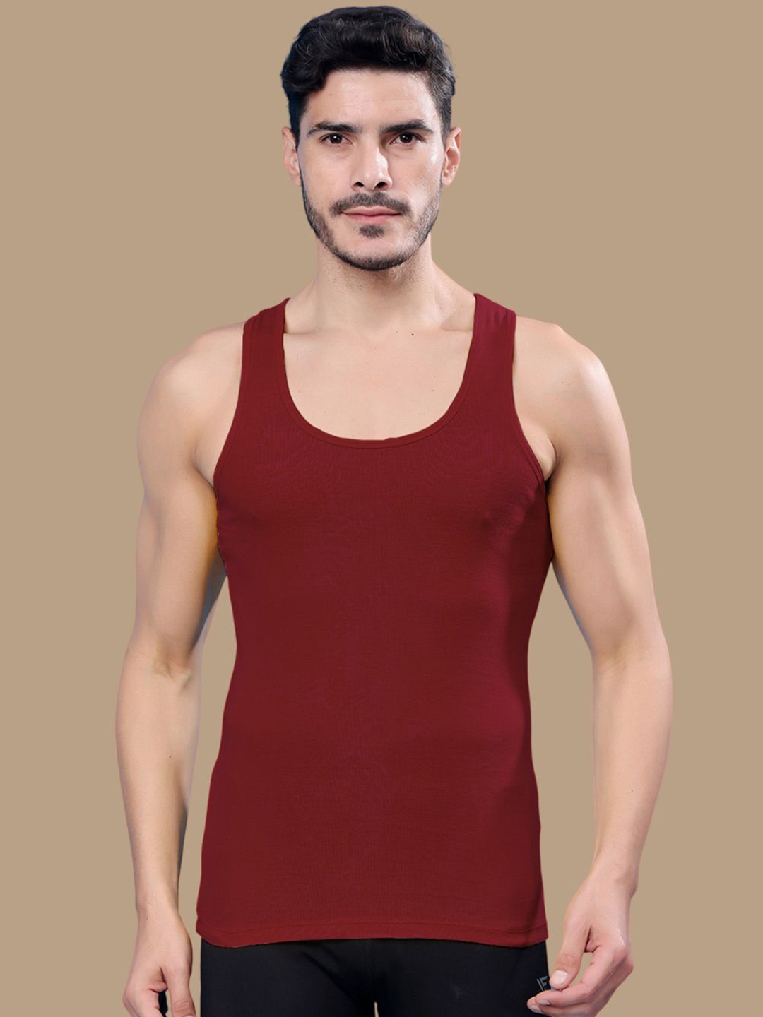 

Friskers Ribbed Cotton Gym Vest 191224R-14, Maroon
