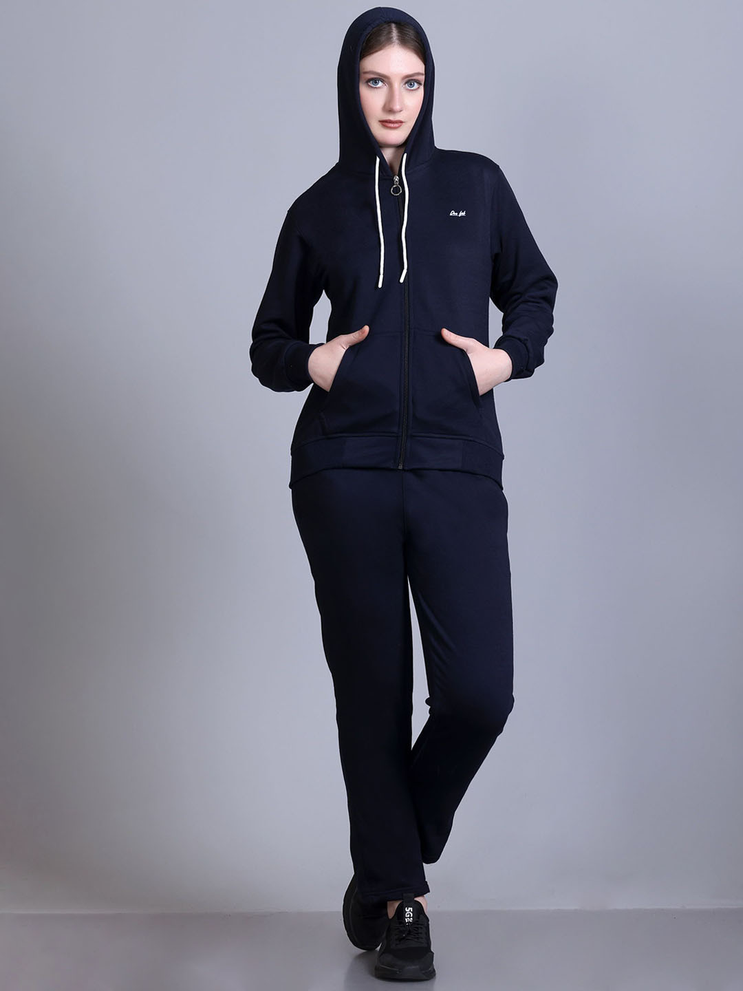 

Deefab Women Hooded Tracksuit, Navy blue