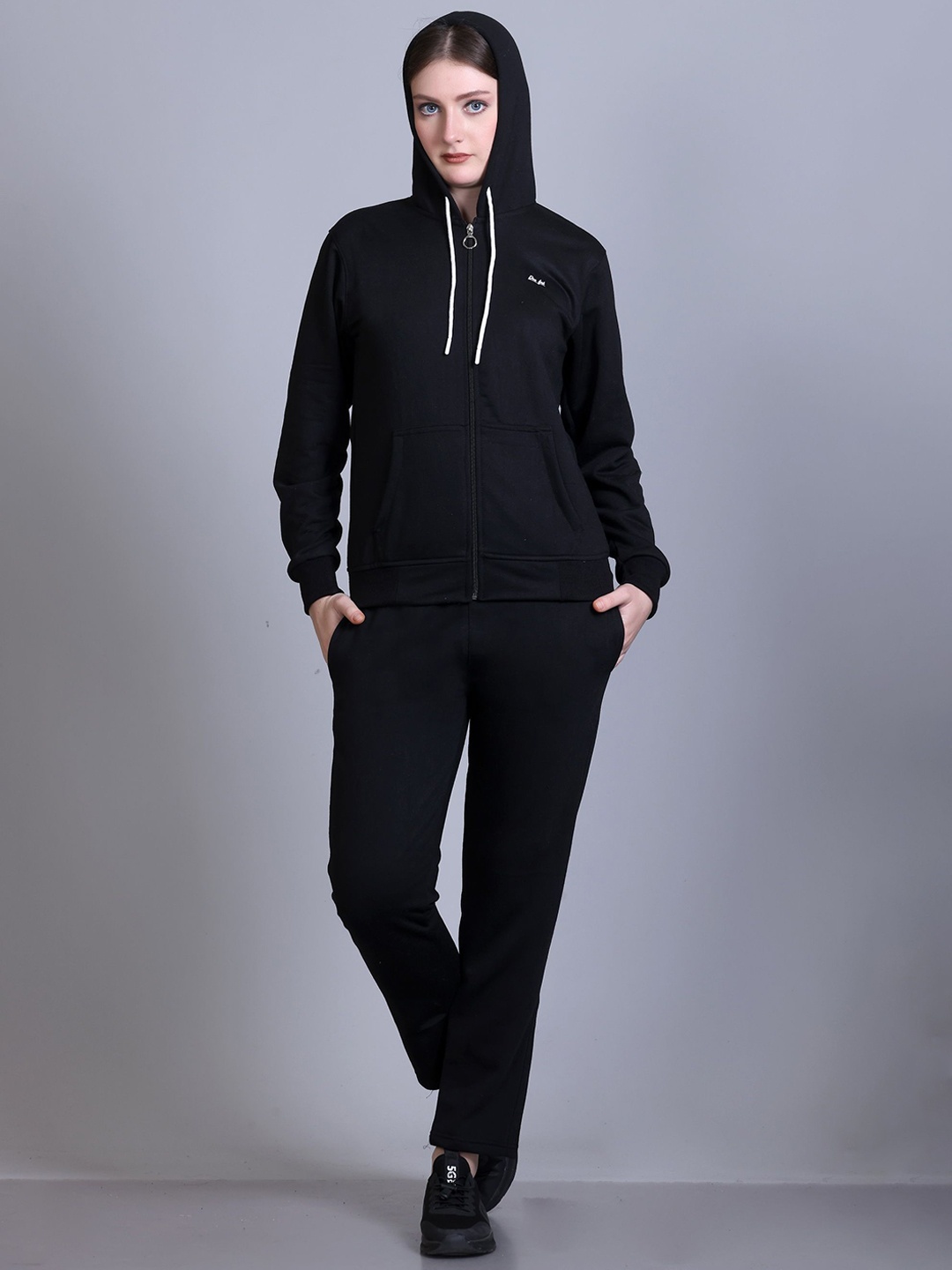 

Deefab Women Fleece Tracksuit, Black