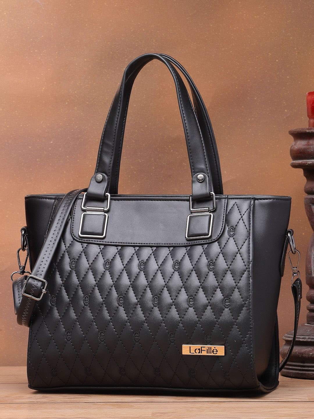 

LaFille Women Solid Structured Shoulder Bag, Black