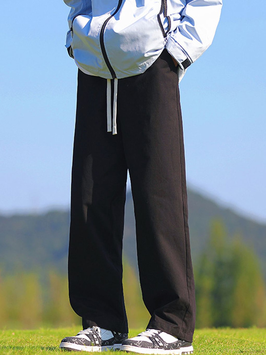 

StyleCast Men Mid-Rise Straight Fit Trousers, Black