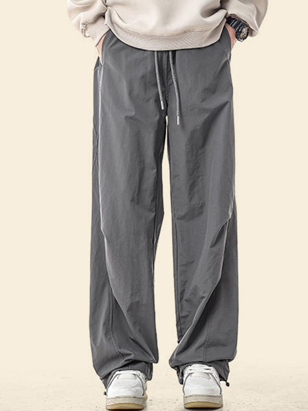 

StyleCast Men Loose Fit Regular Trousers, Grey