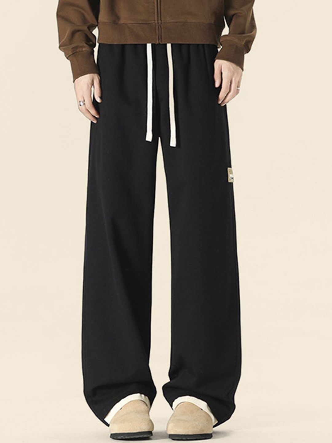 

StyleCast Men Mid-Rise Straight Fit Trousers, Black