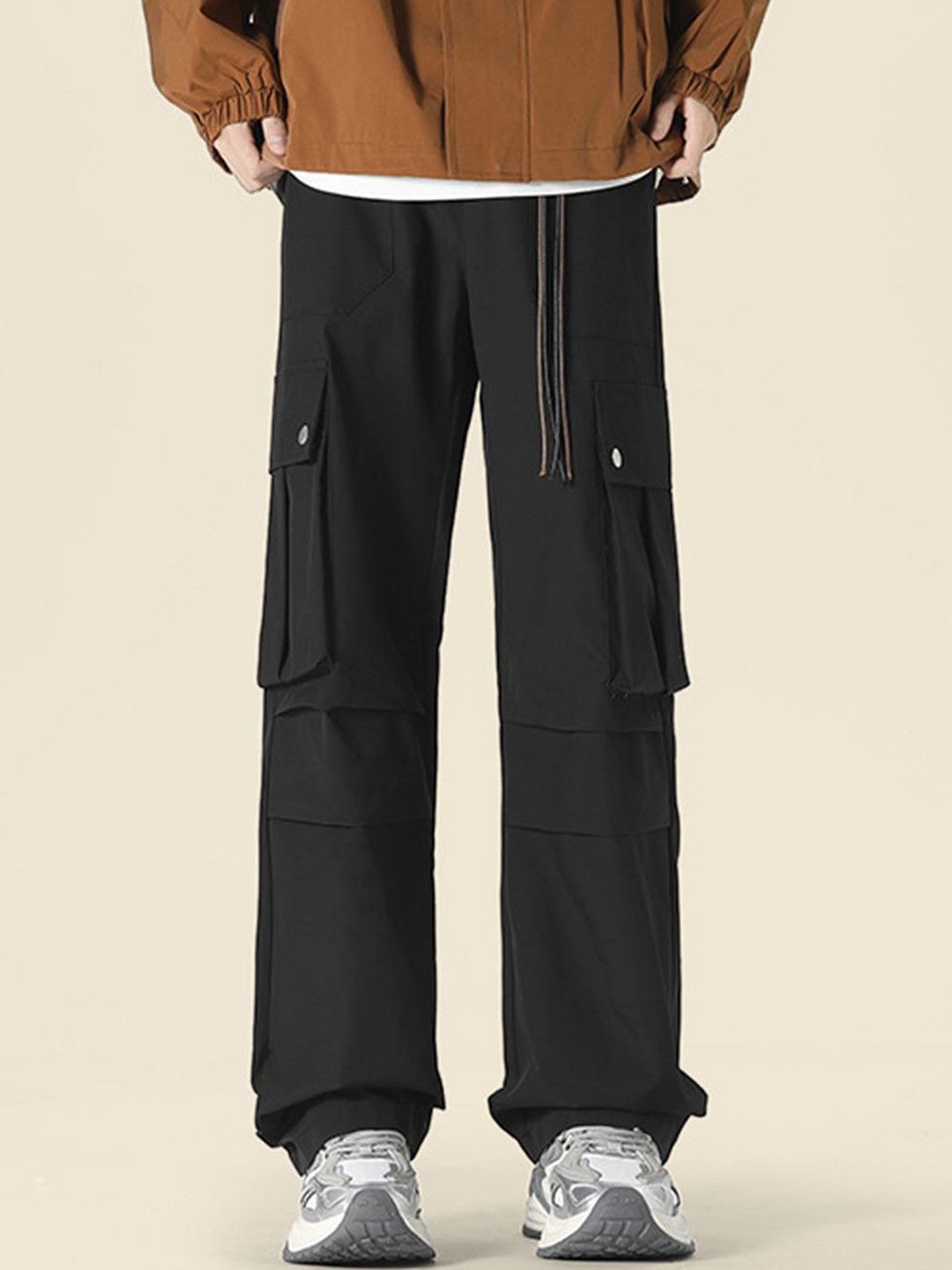

StyleCast Men Loose Fit Cargos Trousers, Black