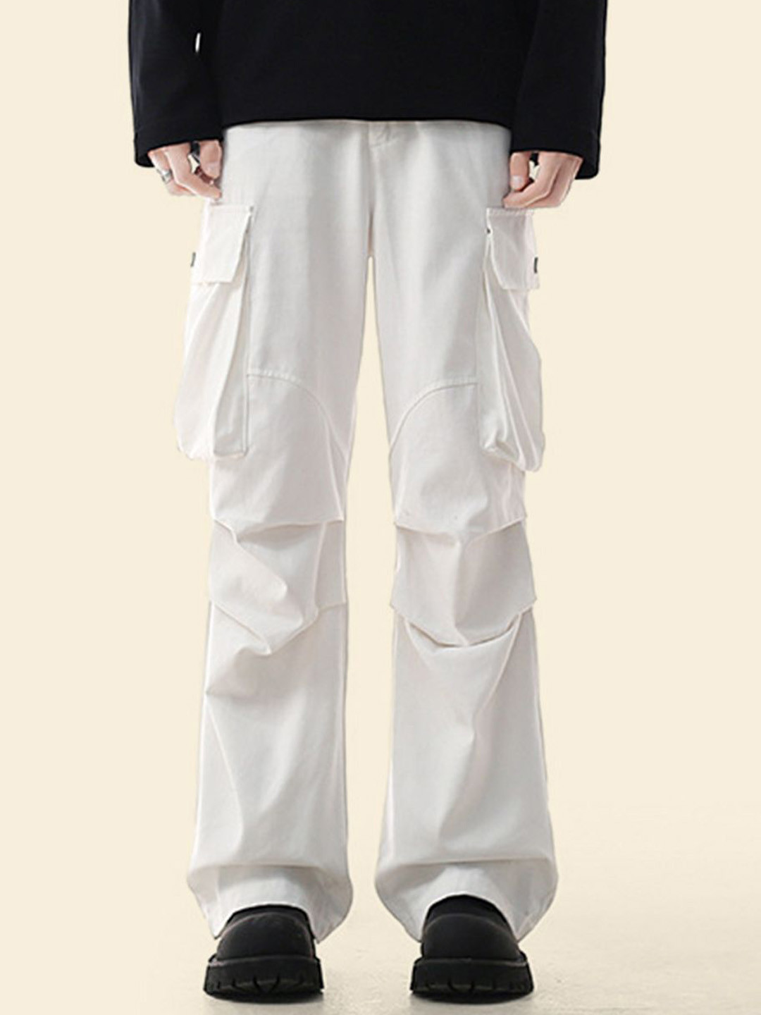 

StyleCast Men Loose Fit Cargos Trousers, White