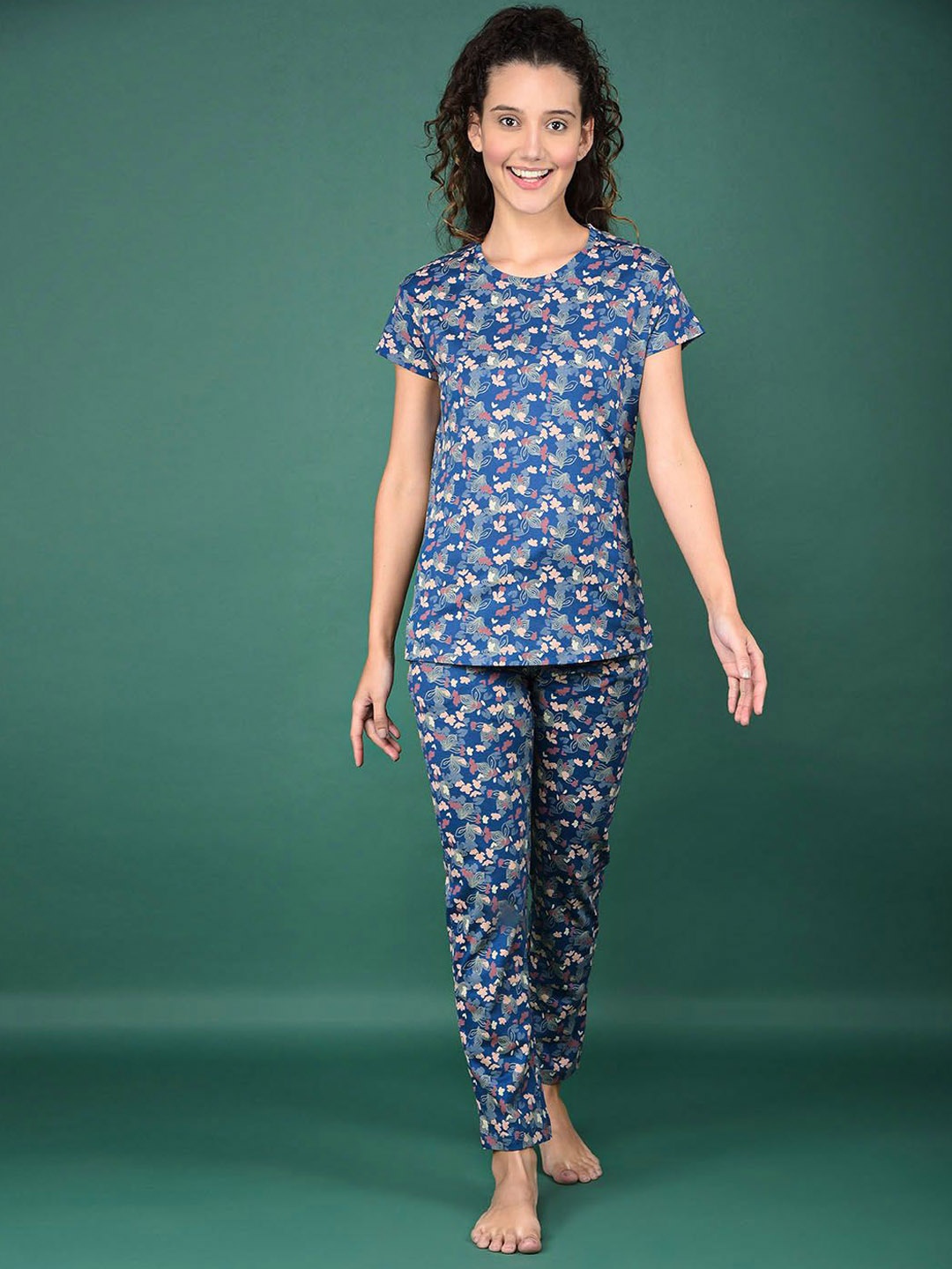 

Dollar Missy Women Graphic Printed Night suit, Blue