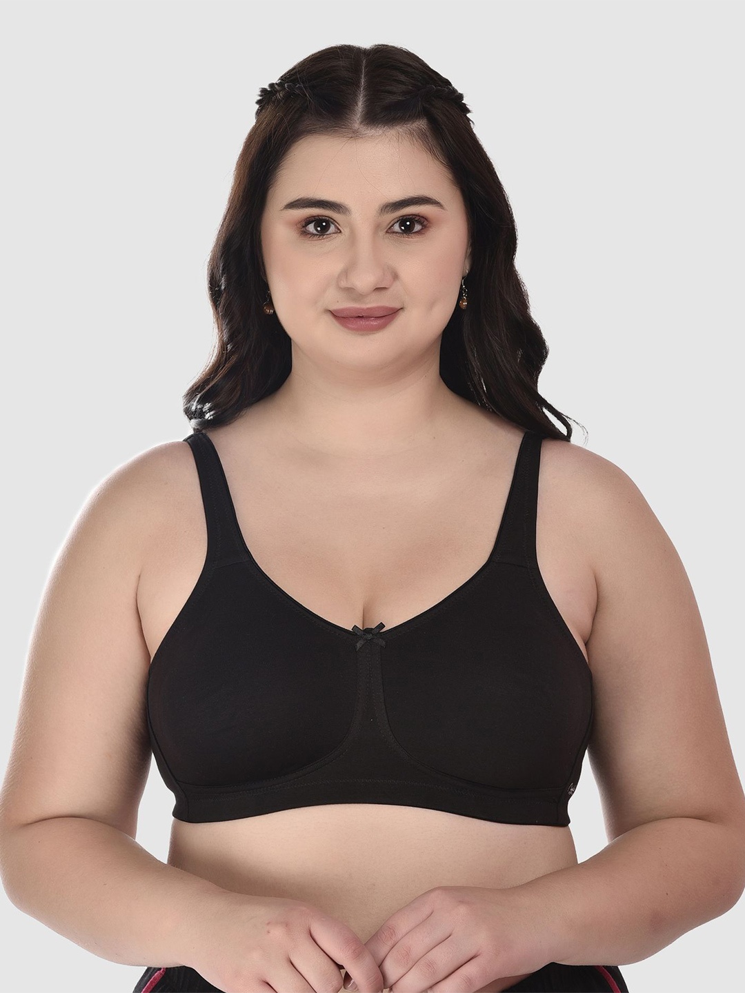 

DressBerry Women Pack Of 2 Cotton Full Coverage Bra, Black