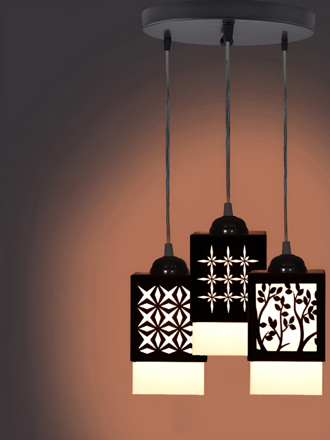 

Gojeeva Black Wood Square Shaped Wall Lamp