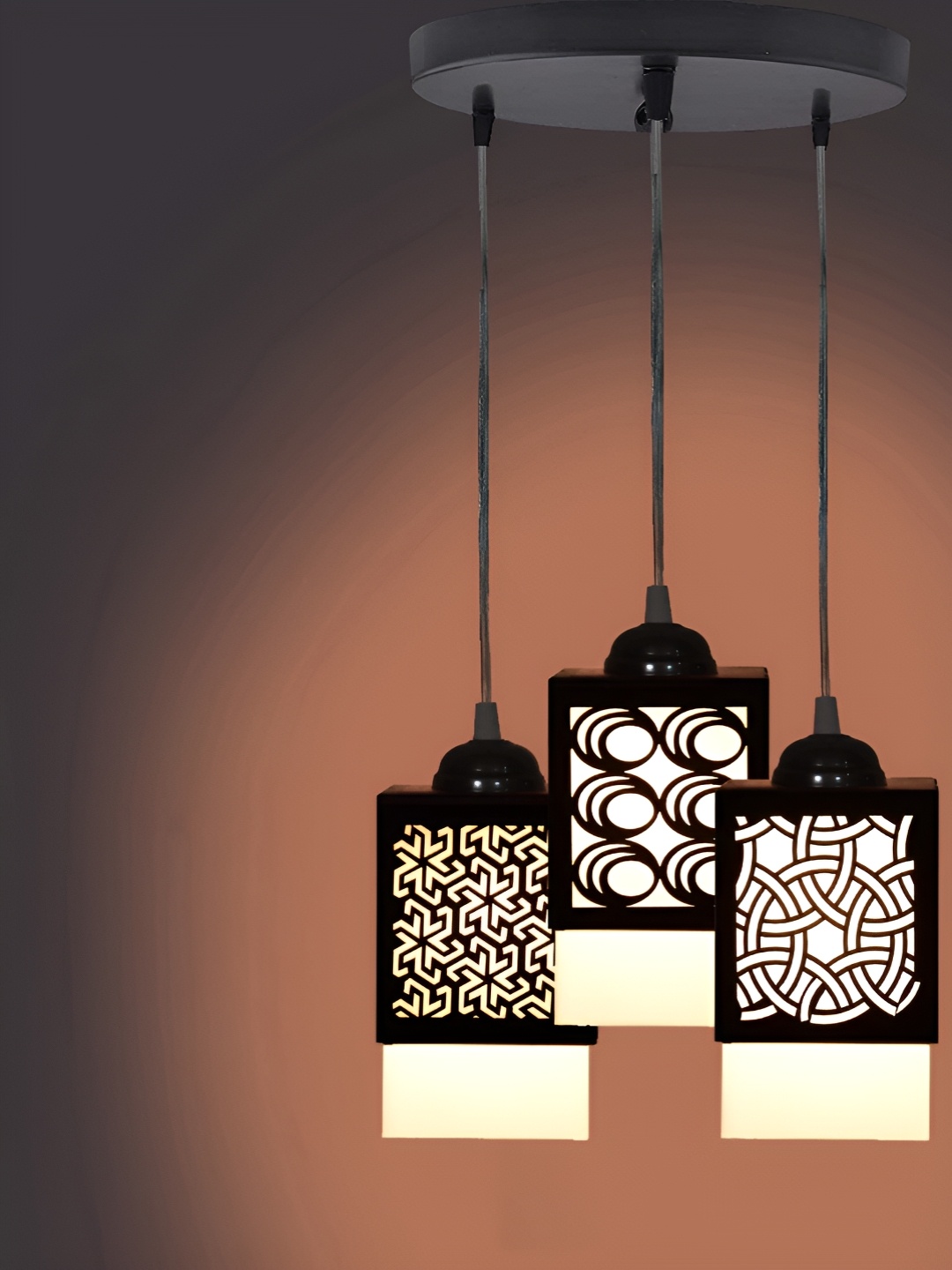 

Gojeeva Black Wood Square Shaped Wall Lamp