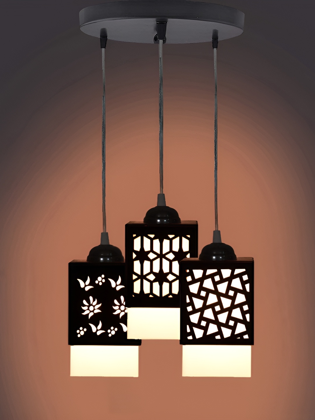 

Gojeeva Black Wood Square Shaped Wall Lamp