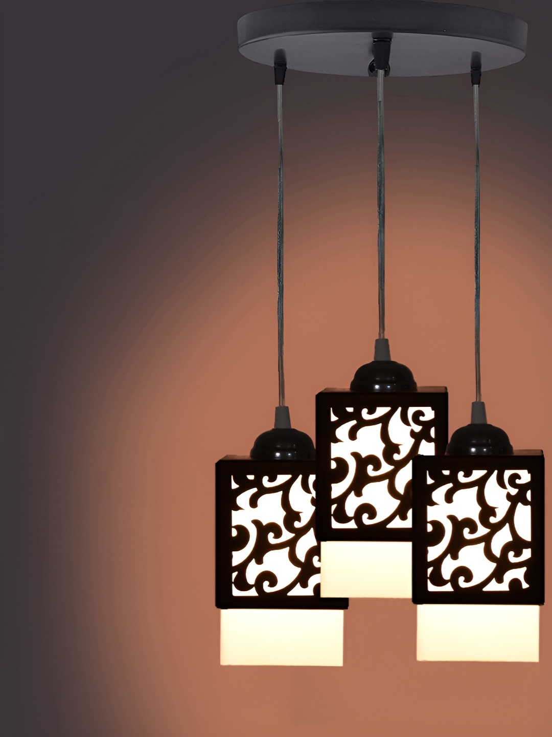 

Gojeeva Black Wood Square Shaped Wall Lamp