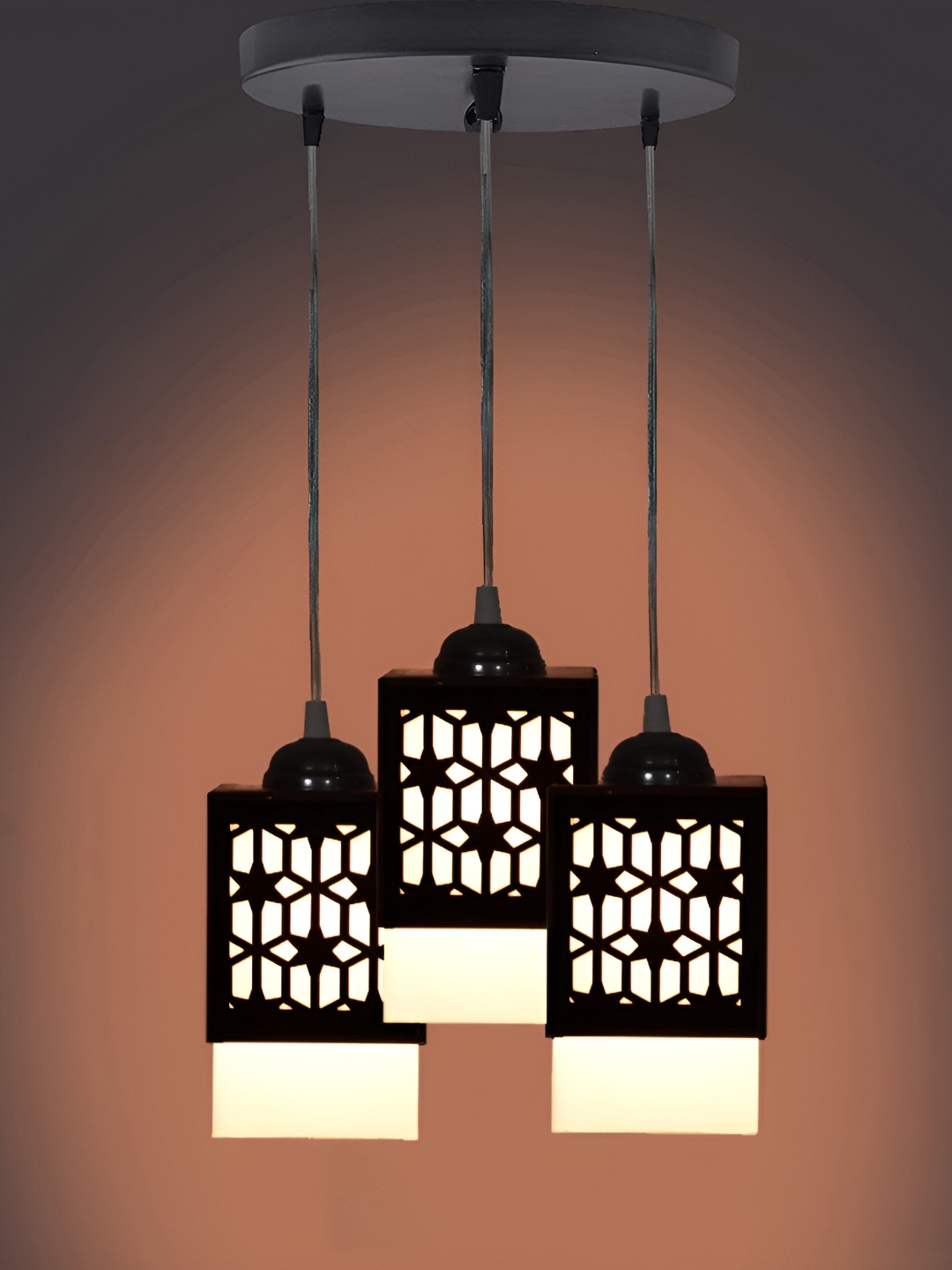 

Gojeeva Black Wood Square Shaped Wall Lamp