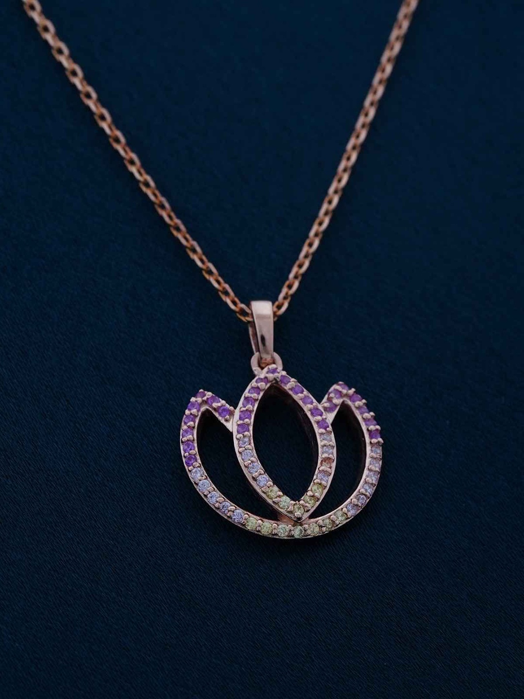 

Zalkari 18K Rose Gold-Plated Sterling Silver Floral Cubic Zirconia Pendant