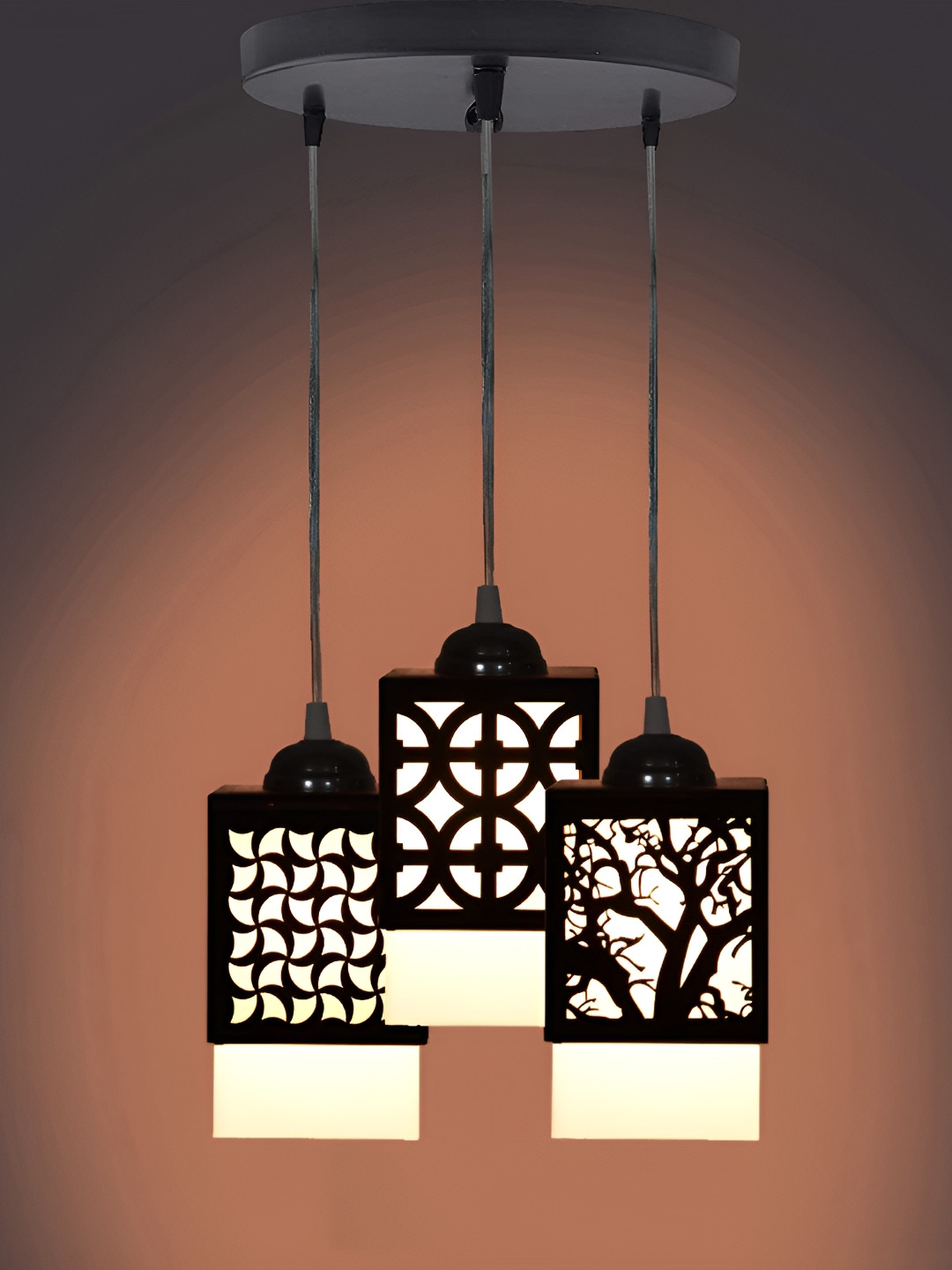 

Gojeeva Black Wood Square Shaped Wall Lamp
