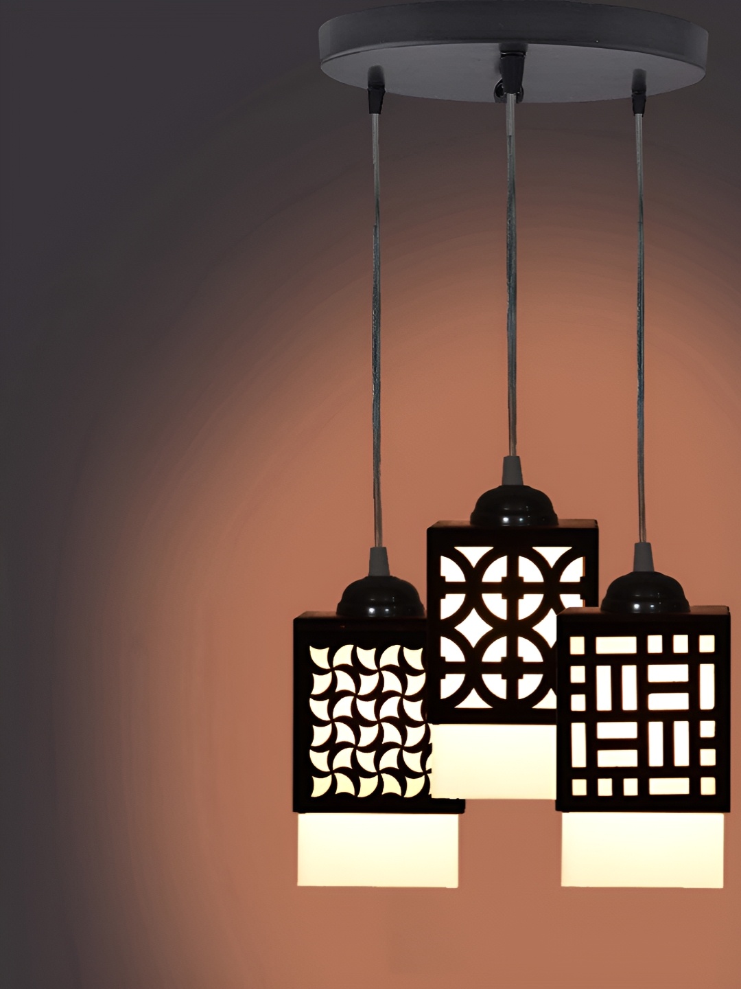 

Gojeeva Black Wood Square Shaped Wall Lamp