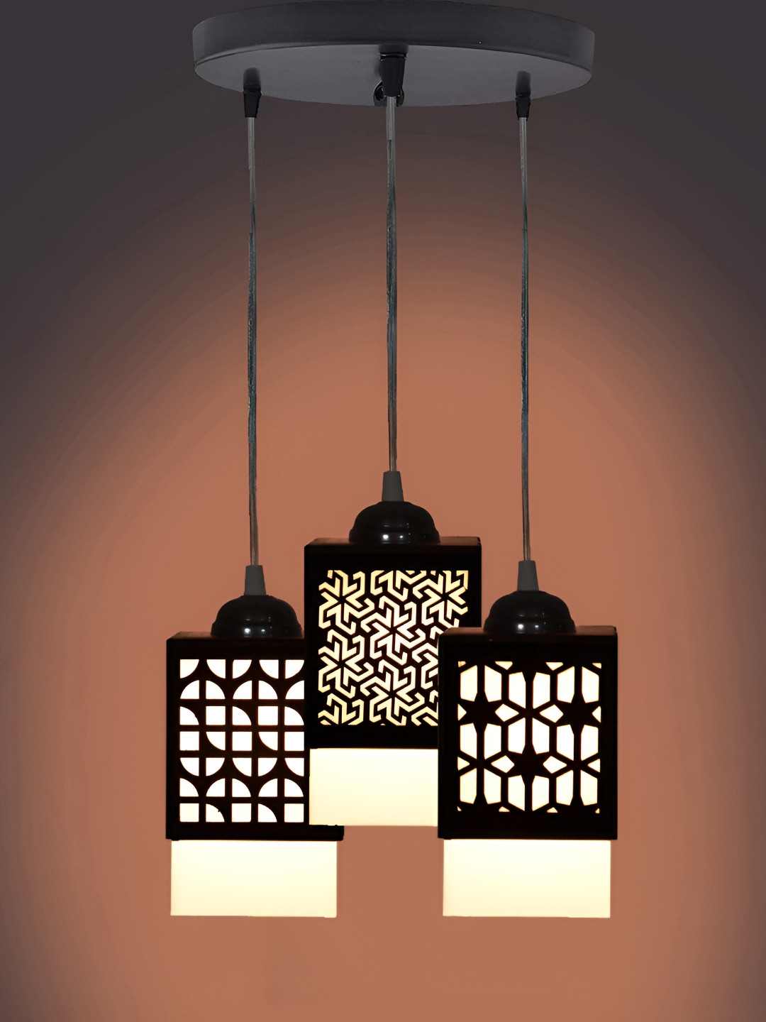 

Gojeeva Black Wood Square Shaped Wall Lamp