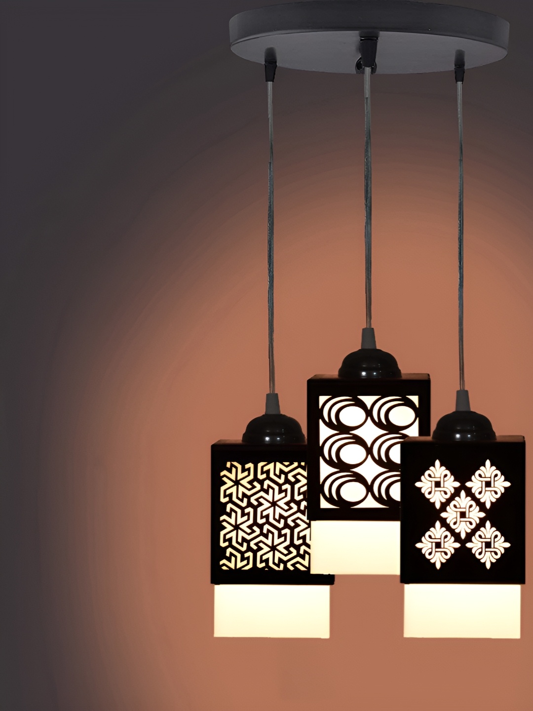 

Gojeeva Black Wood Square Shaped Wall Lamp