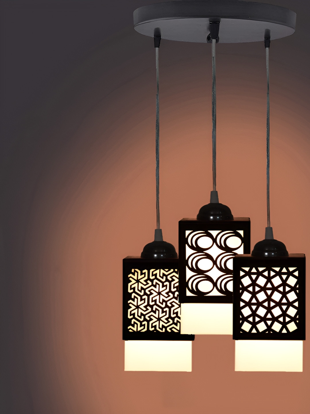

Gojeeva Black Wood Square Shaped Wall Lamp