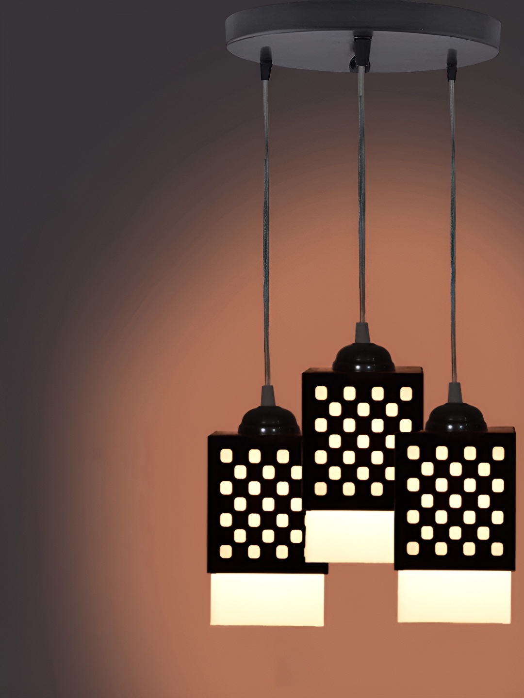 

Gojeeva Black Wood Square Shaped Wall Lamp