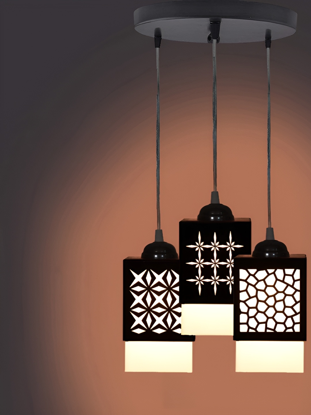 

Gojeeva Black Wood Square Shaped Wall Lamp