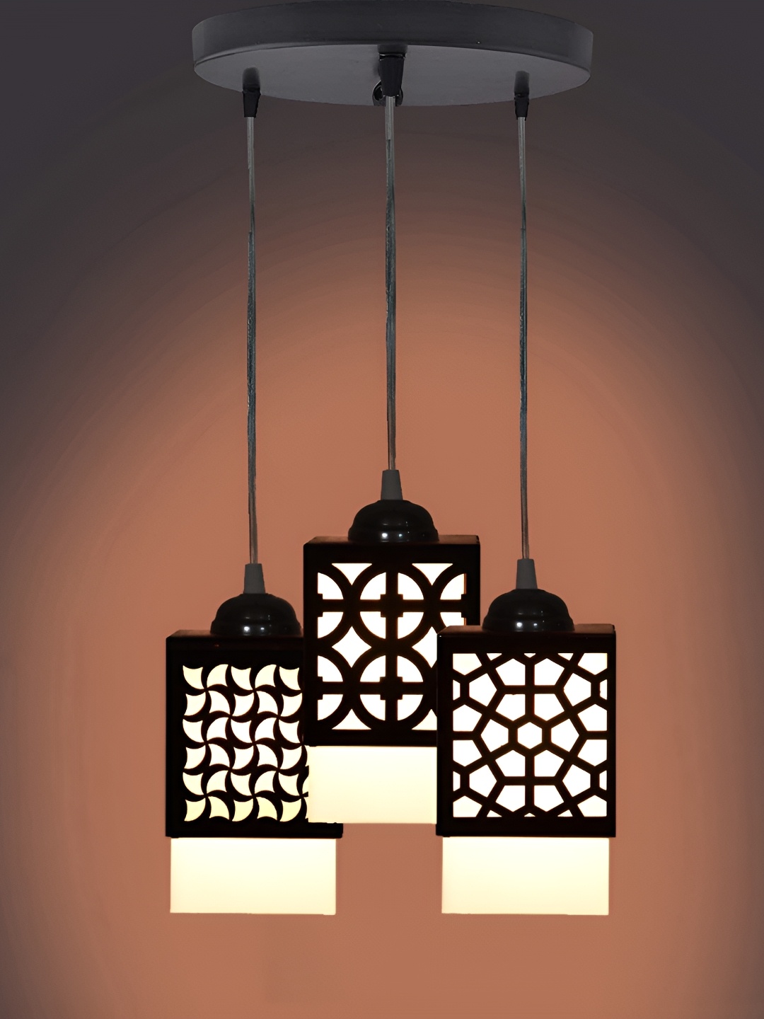 

Gojeeva Black Wood Square Shaped Wall Lamp