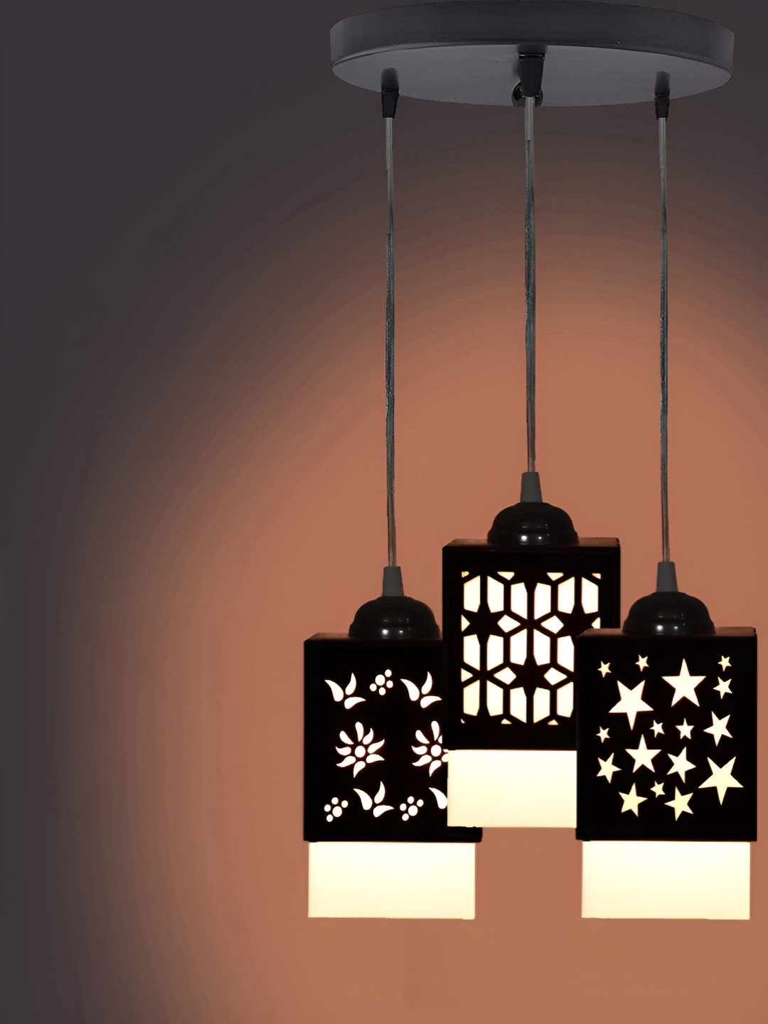 

Gojeeva Black Wood Square Shaped Wall Lamp