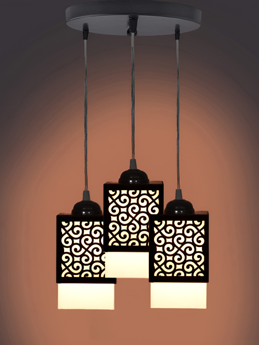 

Gojeeva Black Wood Square Shaped Wall Lamp