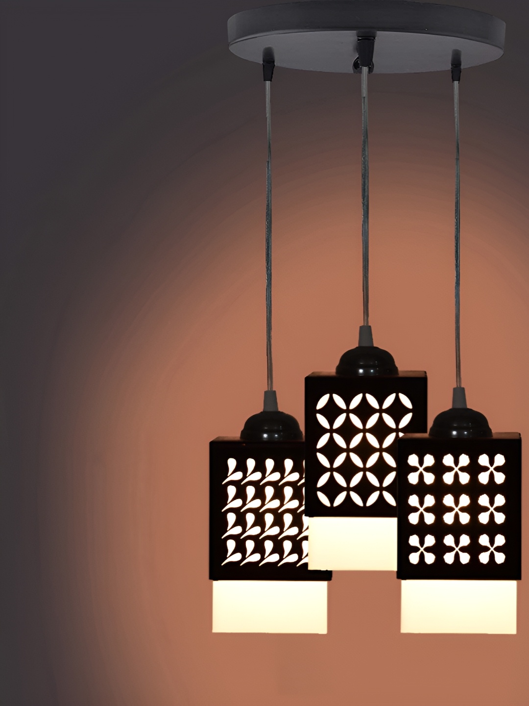 

Gojeeva Black & White Textured Wooden Square Shaped Wall Lamp