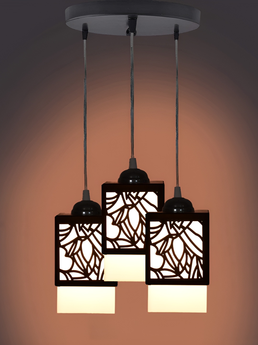 

Gojeeva Black & White Textured Wooden Square Shaped Wall Lamp
