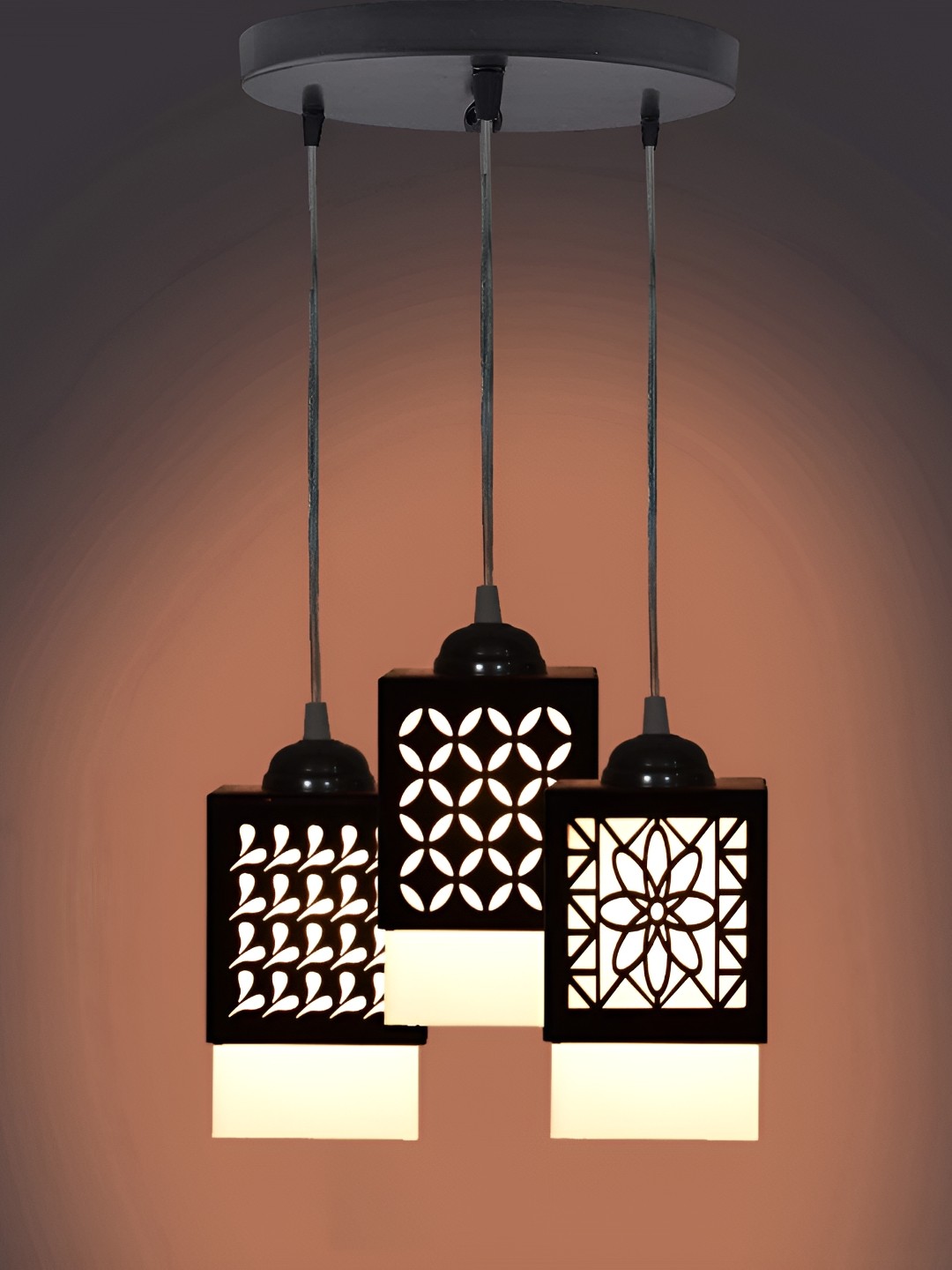 

Gojeeva Black & White Textured Wooden Square Shaped Wall Lamp