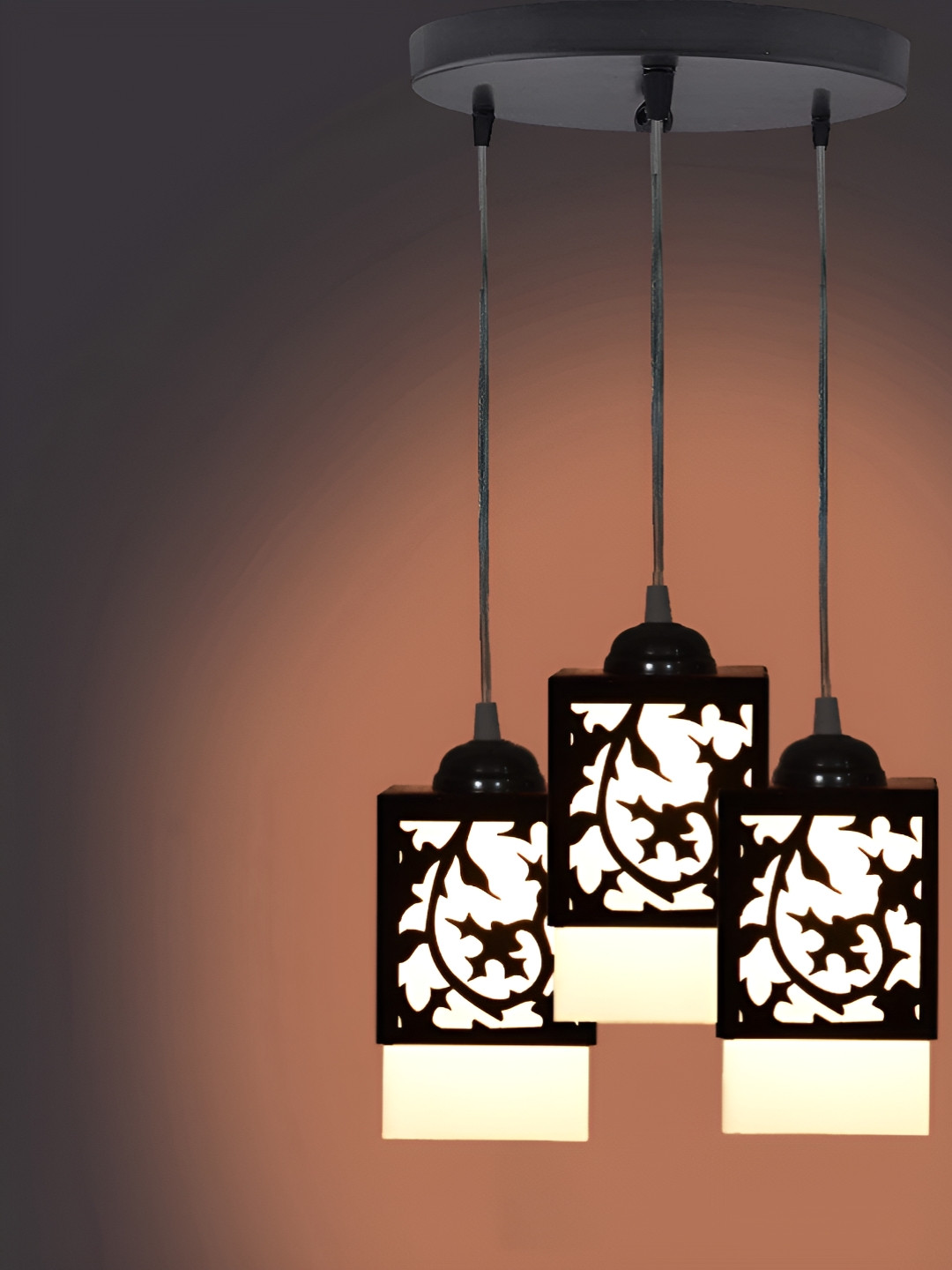 

Gojeeva Black & White Textured Wooden Square Shaped Wall Lamp