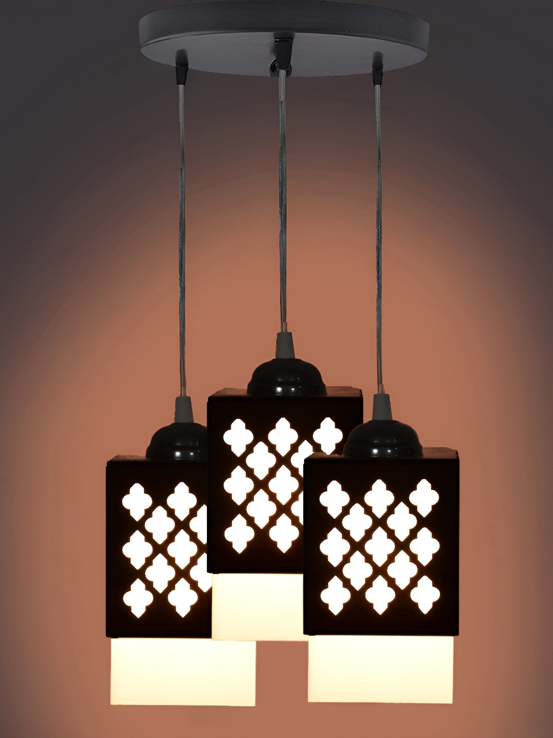 

Gojeeva Black & White Textured Wooden Square Shaped Wall Lamp