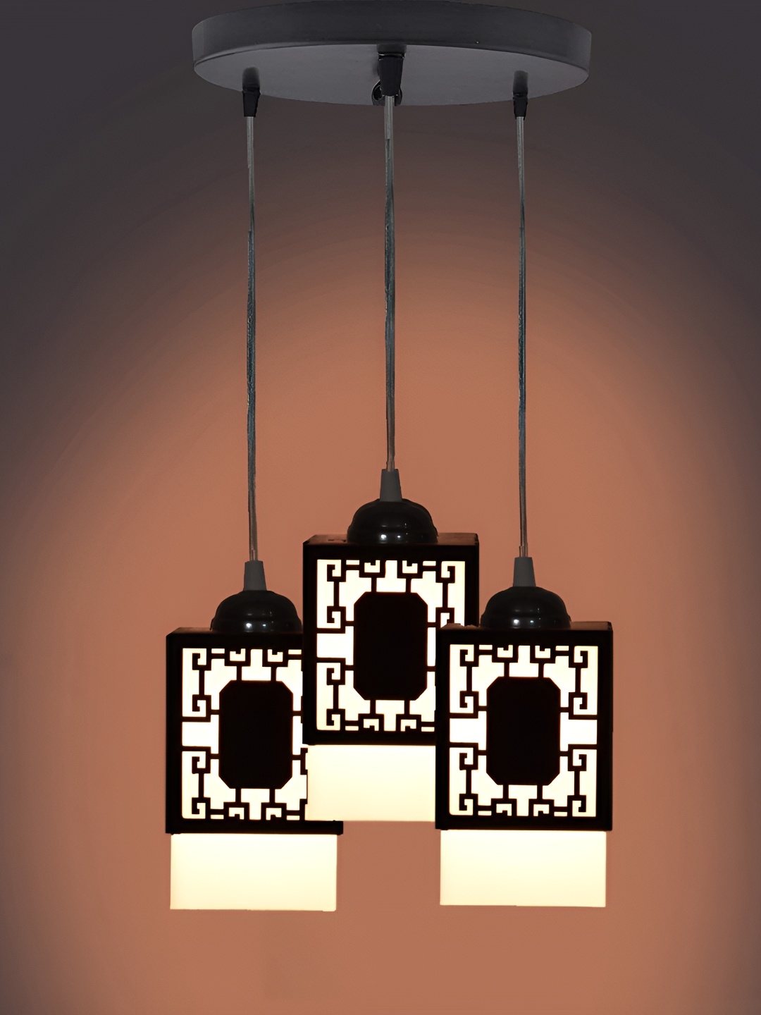 

Gojeeva Black & White Textured Wooden Square Shaped Wall Lamp