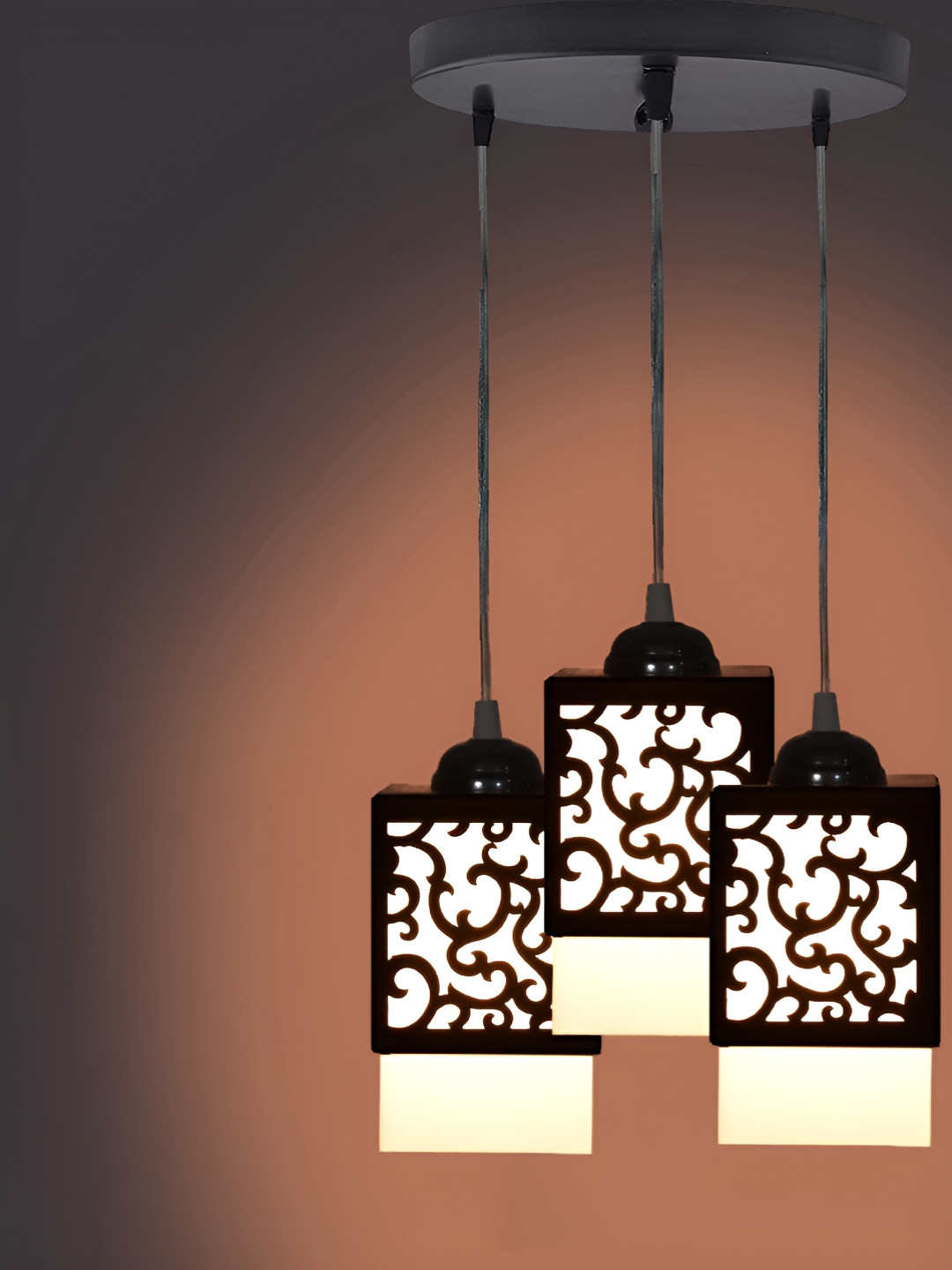 

Gojeeva Black & White Textured Wooden Square Shaped Wall Lamp