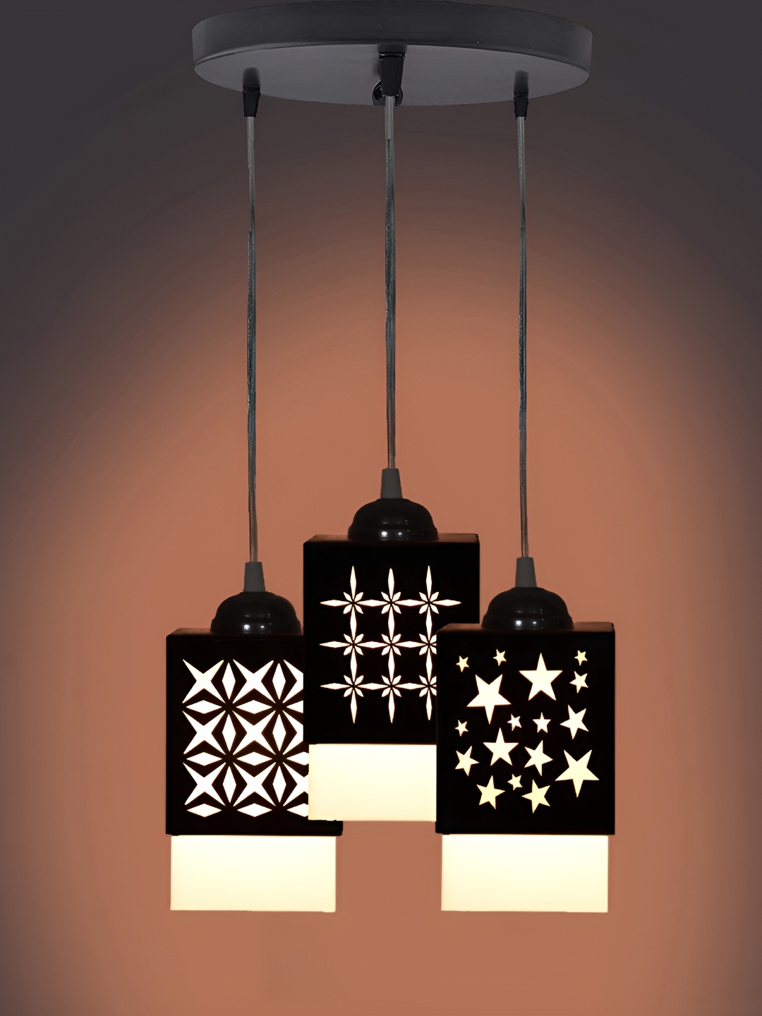 

Gojeeva Black & White Textured Wooden Square Shaped Wall Lamp