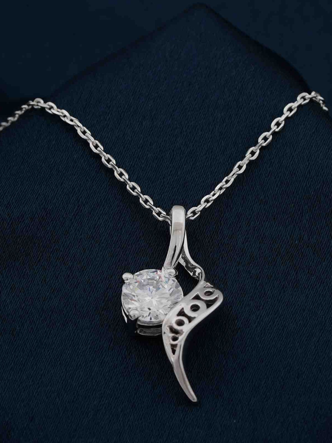 

Zalkari Rhodium-Plated Sterling Silver Cubic Zirconia Strand Pendant