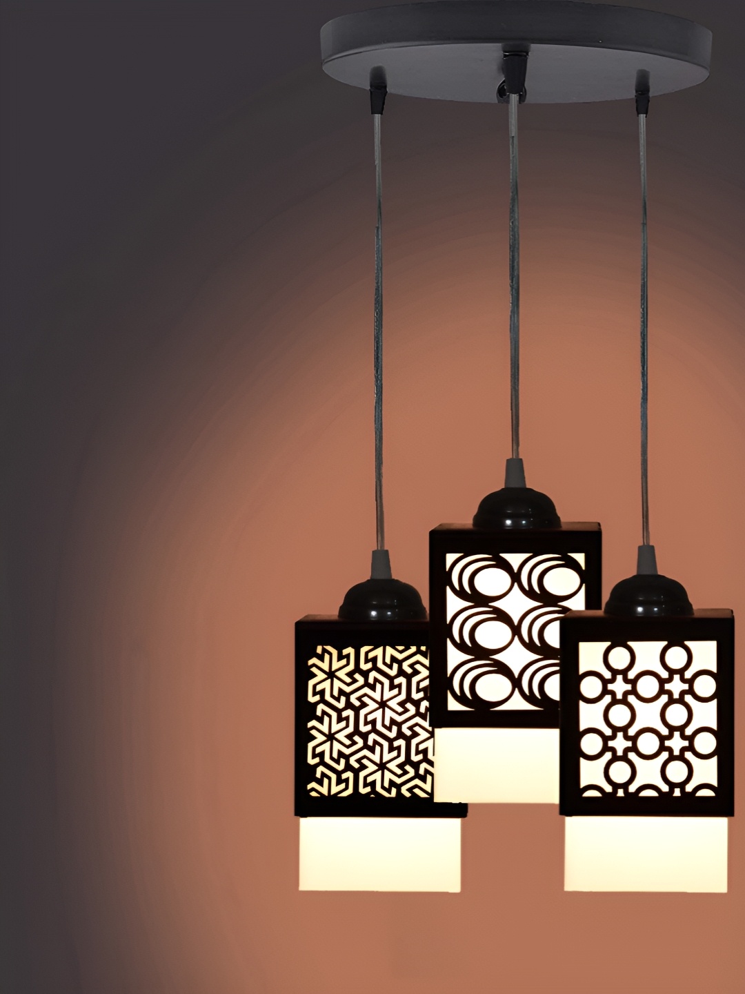

Gojeeva Black Wood Square Shaped Wall Lamp
