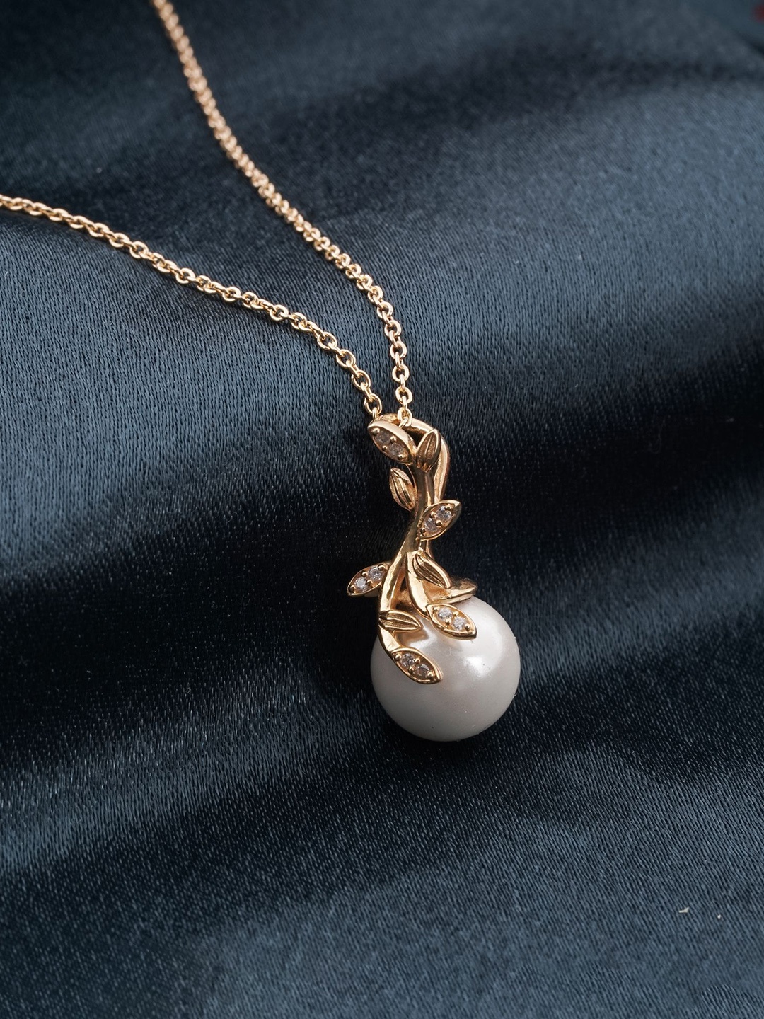 

Zalkari Gold-Plated Sterling Silver Freshwater Cultured Pearl and Diamond Pendant