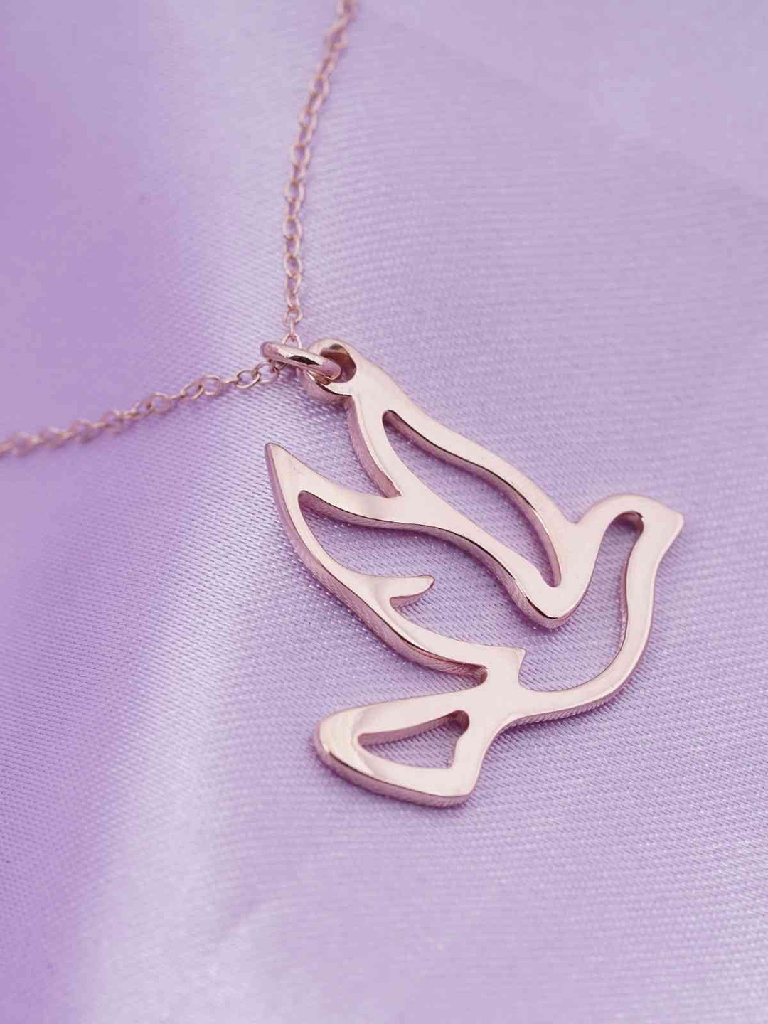 

Zalkari Sterling Silver Flying Dove Pendant, Rose gold