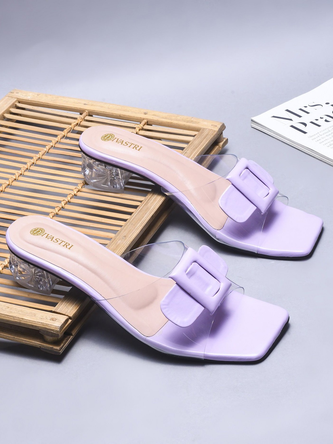 

DIVASTRI Women Block Sandals, Purple