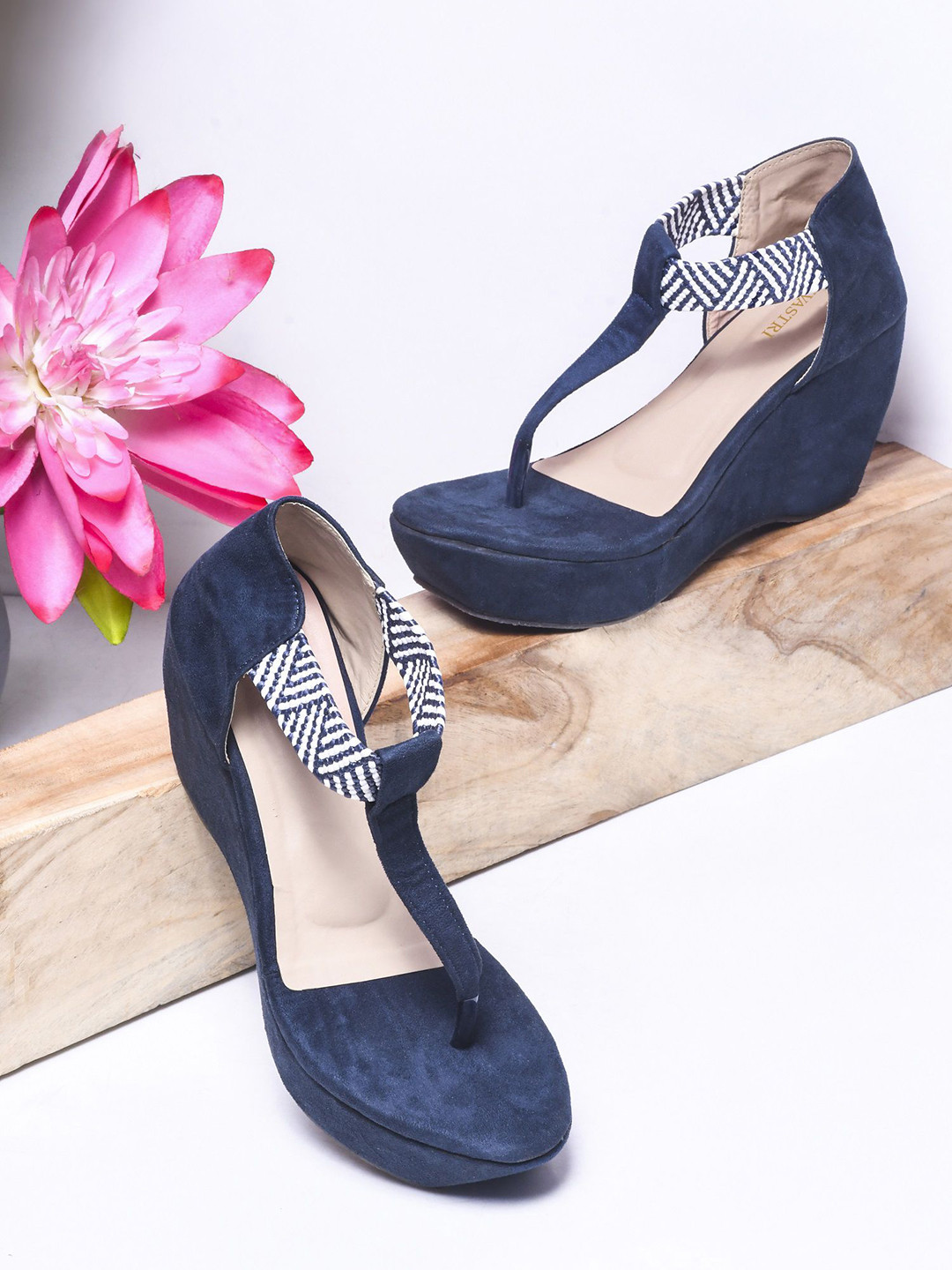 

DIVASTRI Women Wedge Sandals, Navy blue