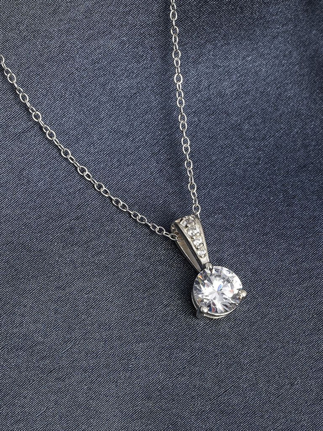 

Zalkari Rhodium-Plated Circular Pendants, Silver
