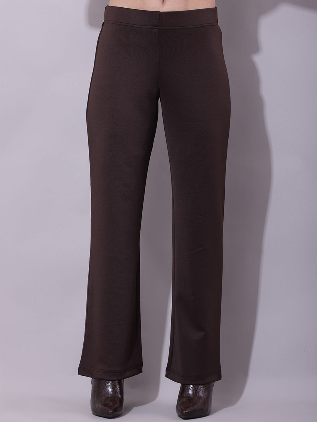

DEBONATELLA Women Comfort Straight Fit Formal rousers, Brown