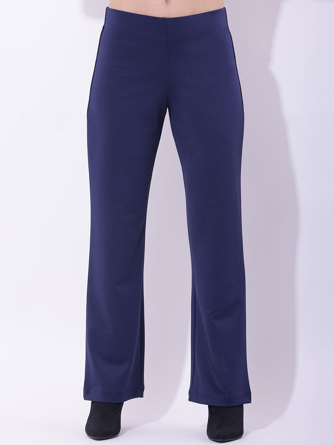 

DEBONATELLA Women Comfort Straight Fit Trouser, Navy blue